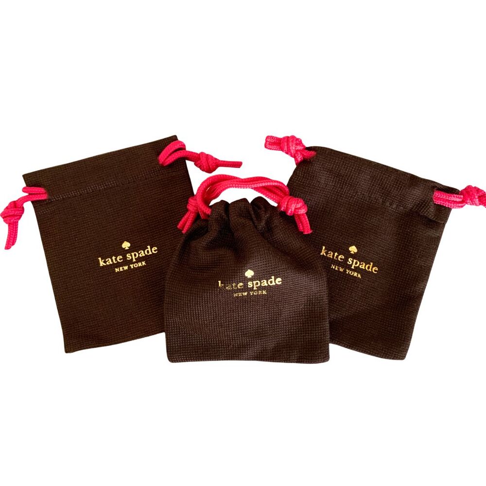 Kate Spade Dust Bag Small Brown and Pink Drawstring Storage Pouch